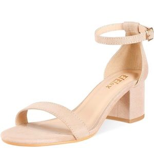 ElElax Nude Chunky Heels size 8
